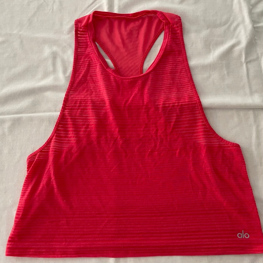 ALO Racerback crop tank, HOT Pink, M - EUC
